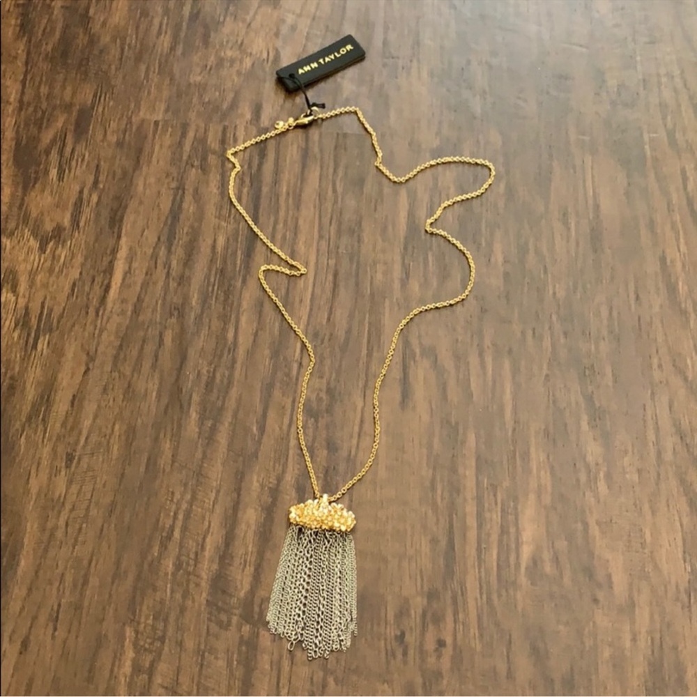 Ann Taylor floral tassel pendant necklace - Picture 8 of 9